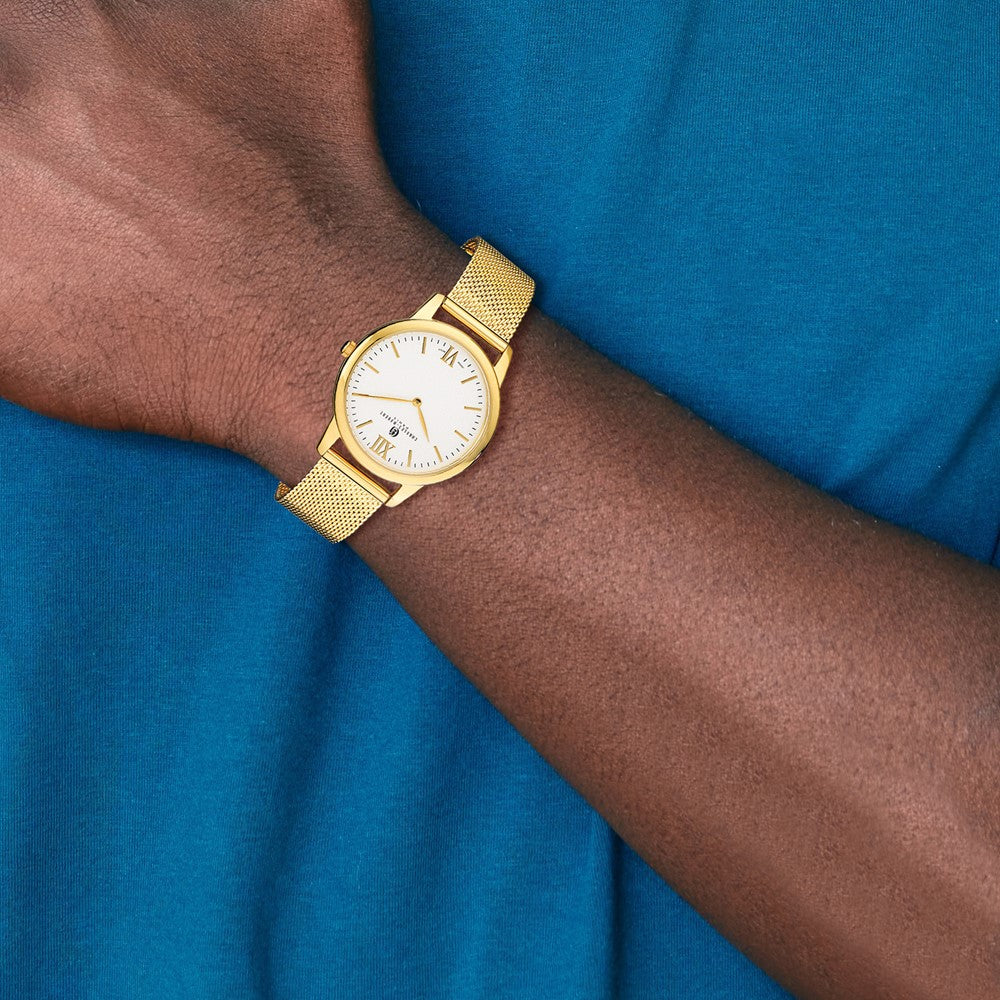 Alternate view of the Charles Hubert Mens Stainless Steel Silver Dial Mesh Band Watch by The Black Bow Jewelry Co.