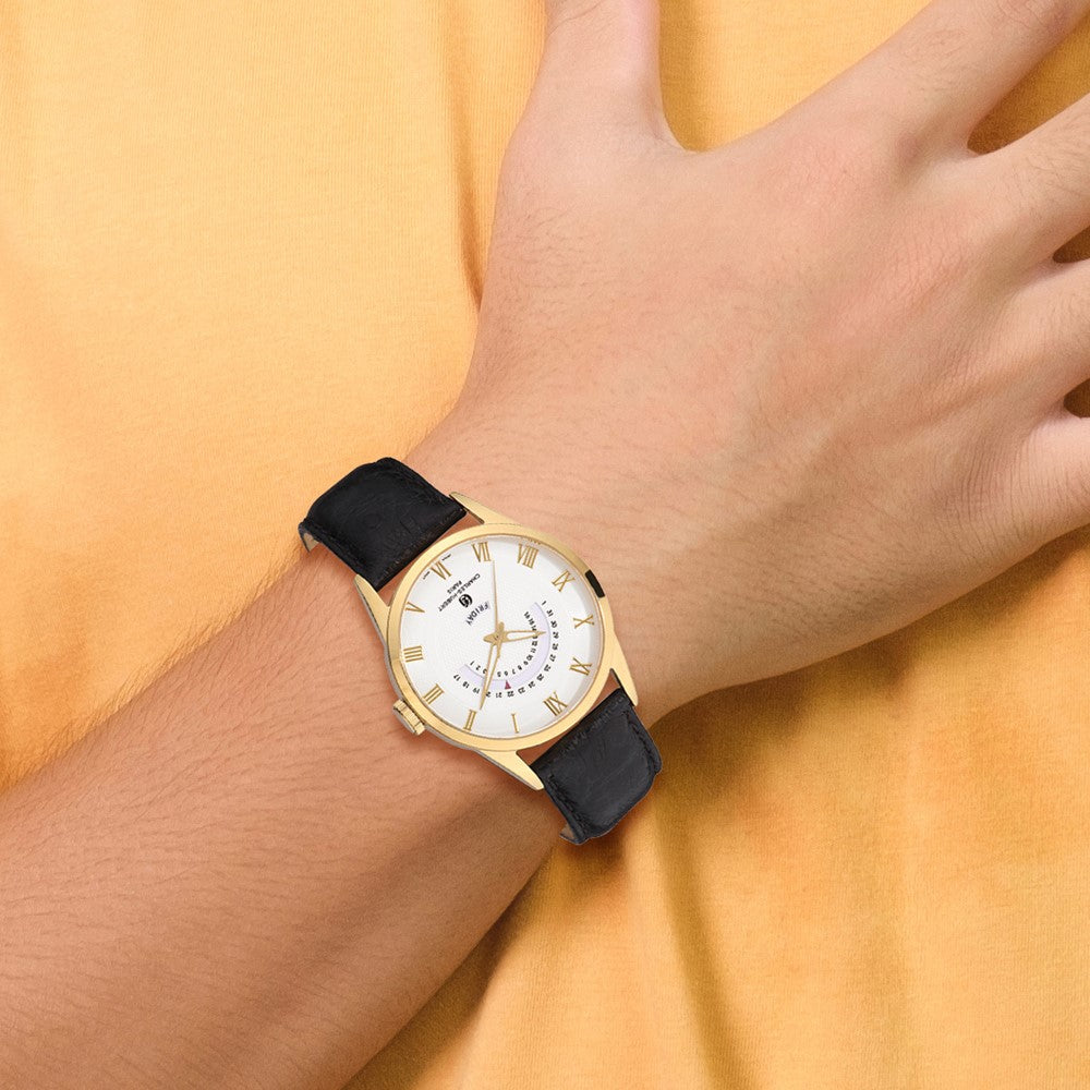 Alternate view of the Charles Hubert Mens Gold Tone Stainless Steel White Dial Watch by The Black Bow Jewelry Co.