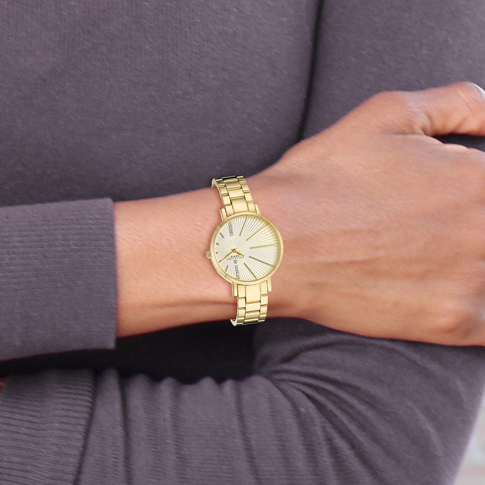 Alternate view of the Charles Hubert Ladies Stainless Steel Gold Dial Watch by The Black Bow Jewelry Co.