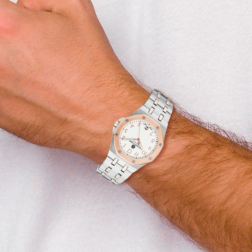 Alternate view of the Charles Hubert Ladies Stainless Steel Rose IP-plated Silver Dial Watch by The Black Bow Jewelry Co.