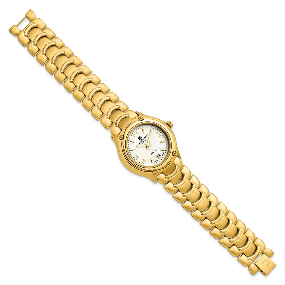 Alternate view of the Charles Hubert Mens Gold-finish White Dial Watch by The Black Bow Jewelry Co.