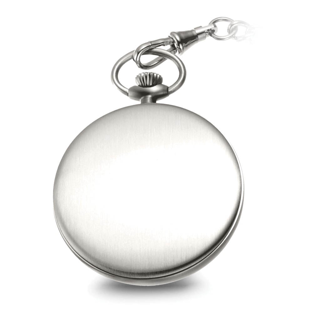 Alternate view of the Charles Hubert Stainless Open Black Face Tritium Quartz Pocket Watch by The Black Bow Jewelry Co.