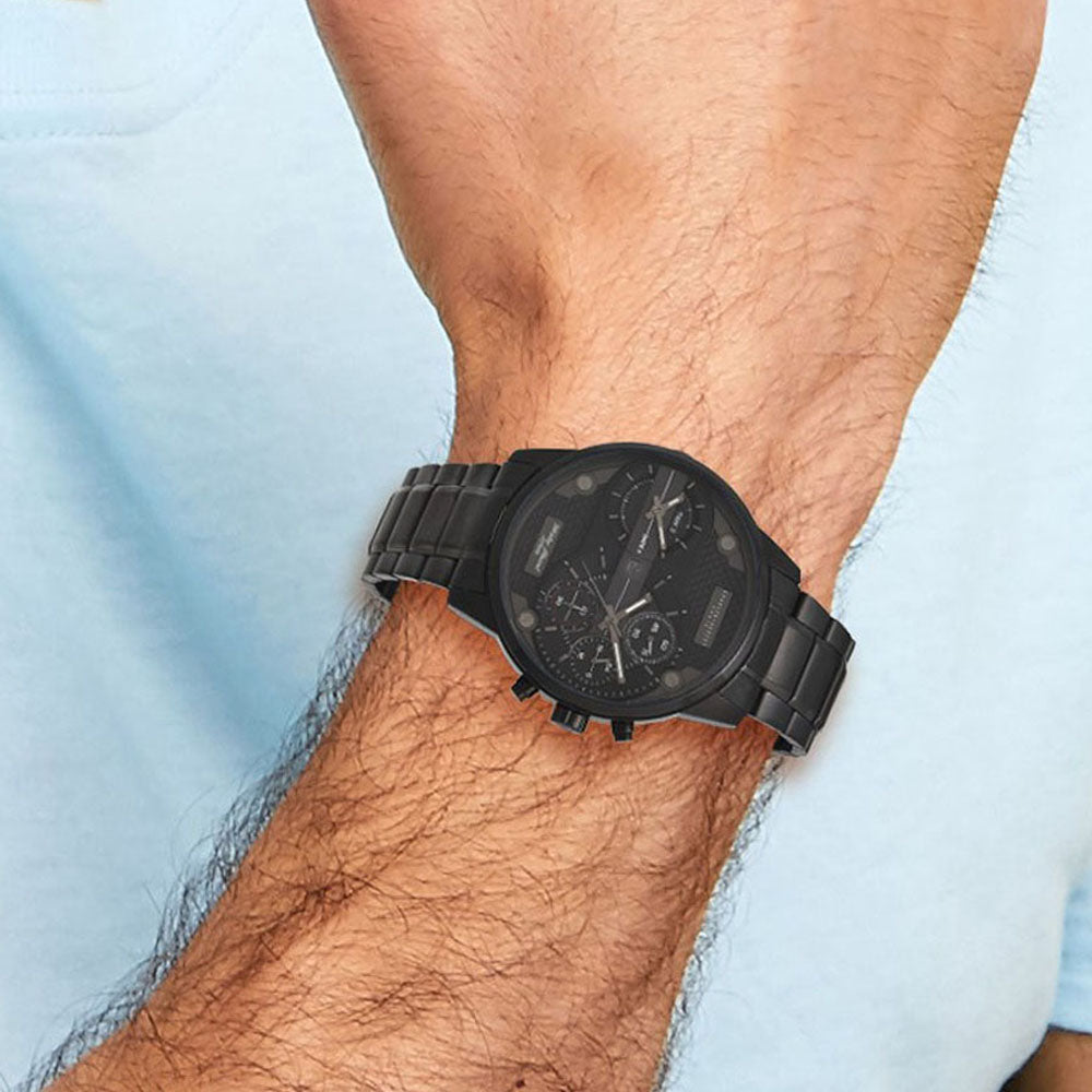 Alternate view of the Charles Hubert IP Black Stainless Chronograph Dual Time Watch by The Black Bow Jewelry Co.