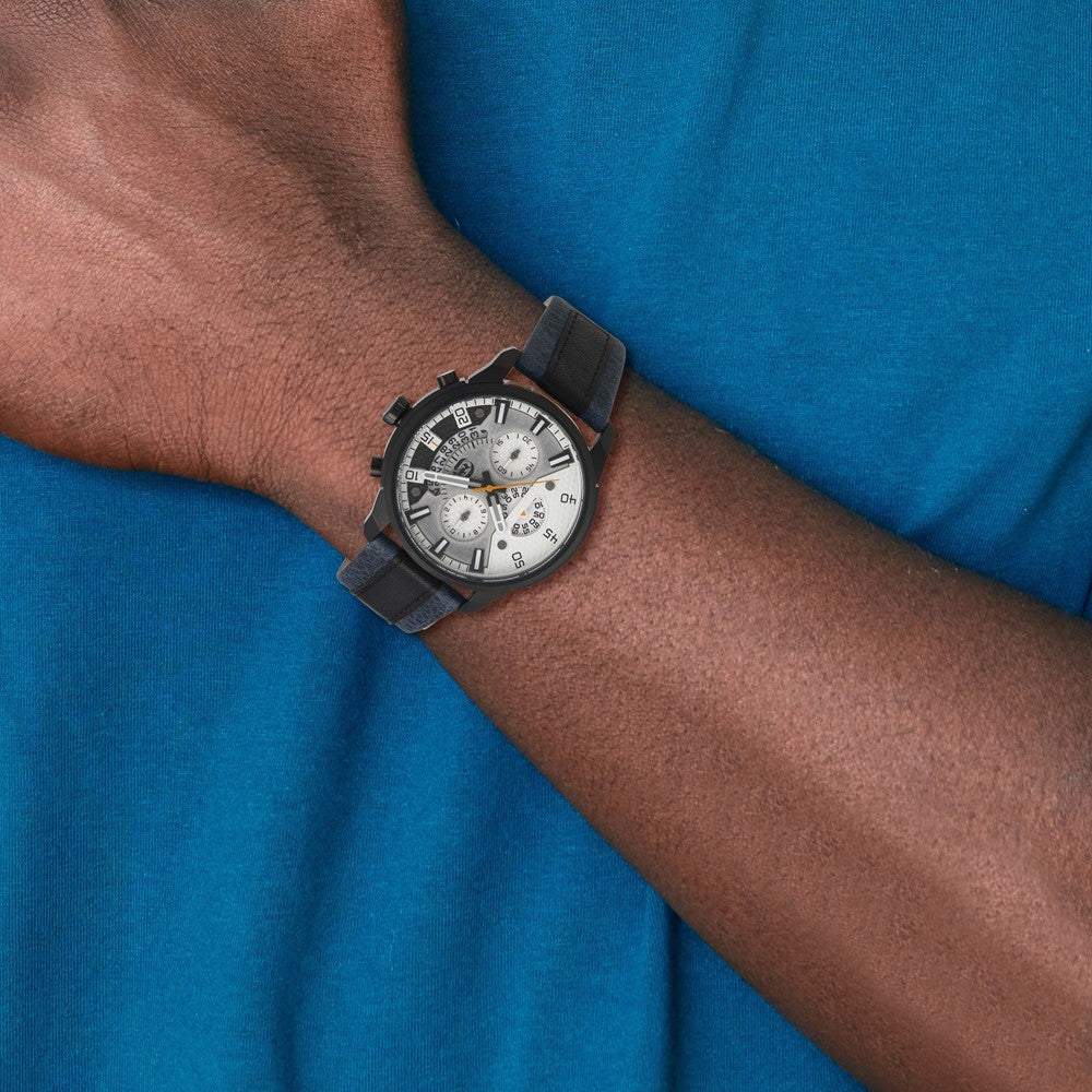 Alternate view of the Charles Hubert IP Black Stainless Steel Chronograph White Dial Watch by The Black Bow Jewelry Co.