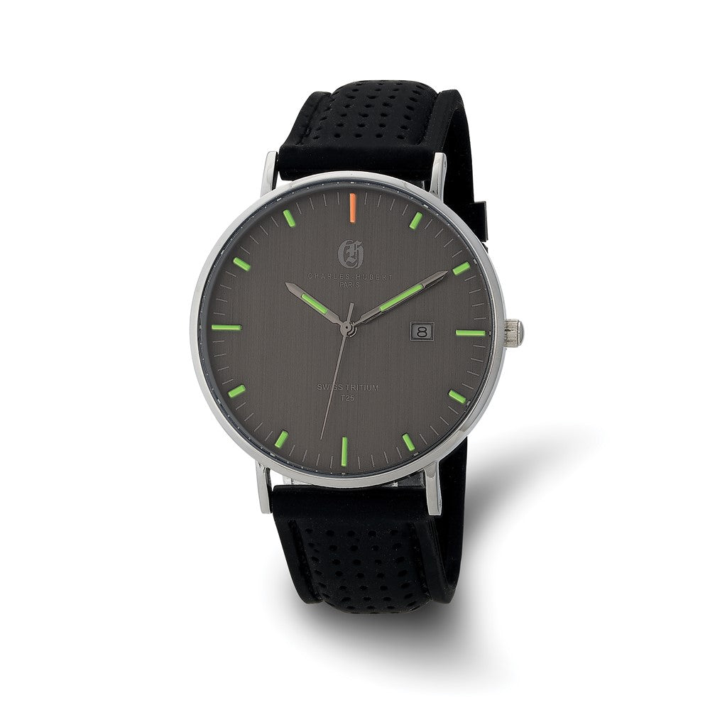 Alternate view of the Charles Hubert Stainless Steel w/2 BandsTritium Grey Dial Watch by The Black Bow Jewelry Co.