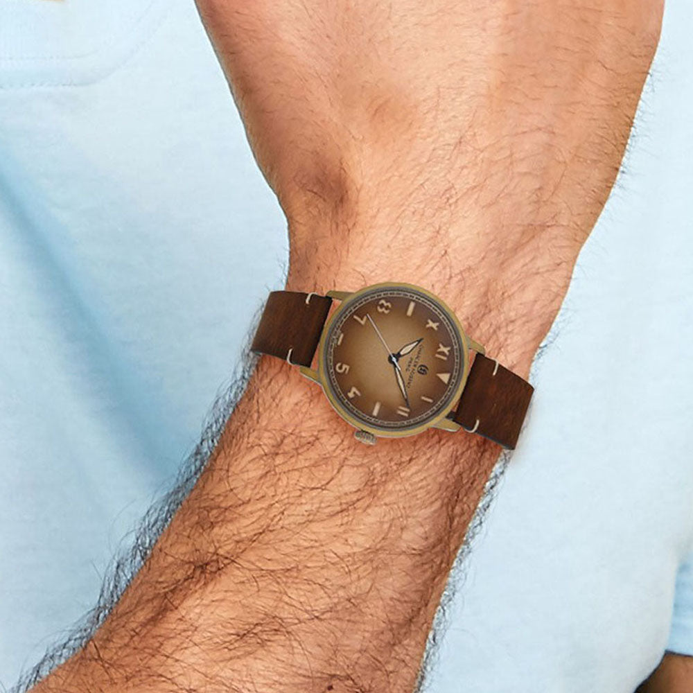 Alternate view of the Charles Hubert Antique Gold Stainless Brown Dial Quartz Watch by The Black Bow Jewelry Co.
