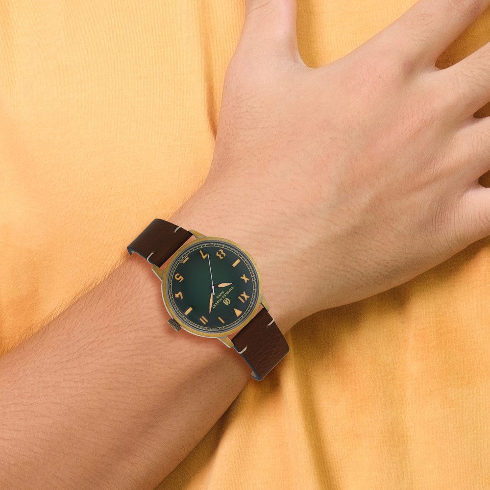 Alternate view of the Charles Hubert Antique Gold Stainless Green Dial Quartz Watch by The Black Bow Jewelry Co.