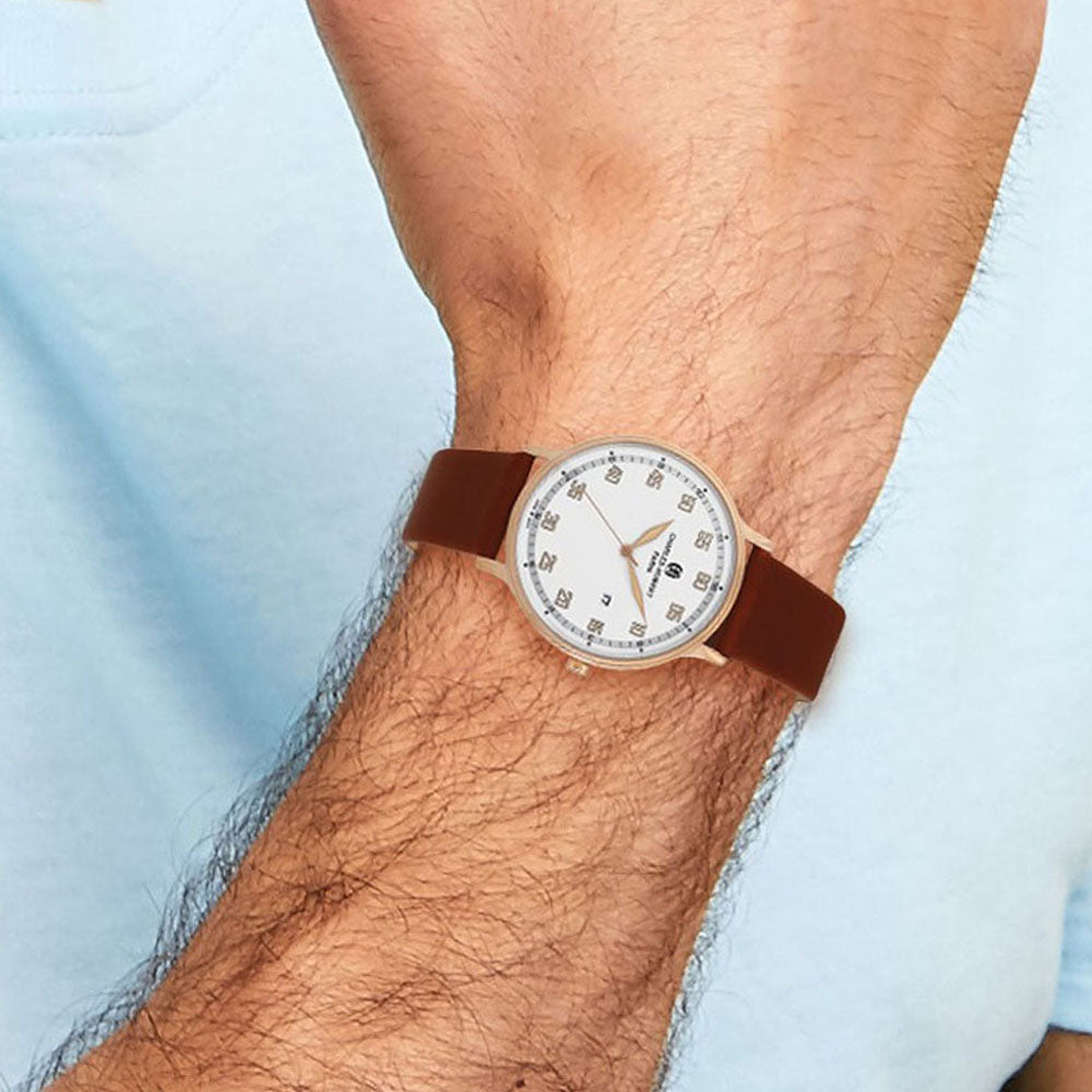 Alternate view of the Charles Hubert Rose IP-plated Stainless White Dial Quartz Watch by The Black Bow Jewelry Co.