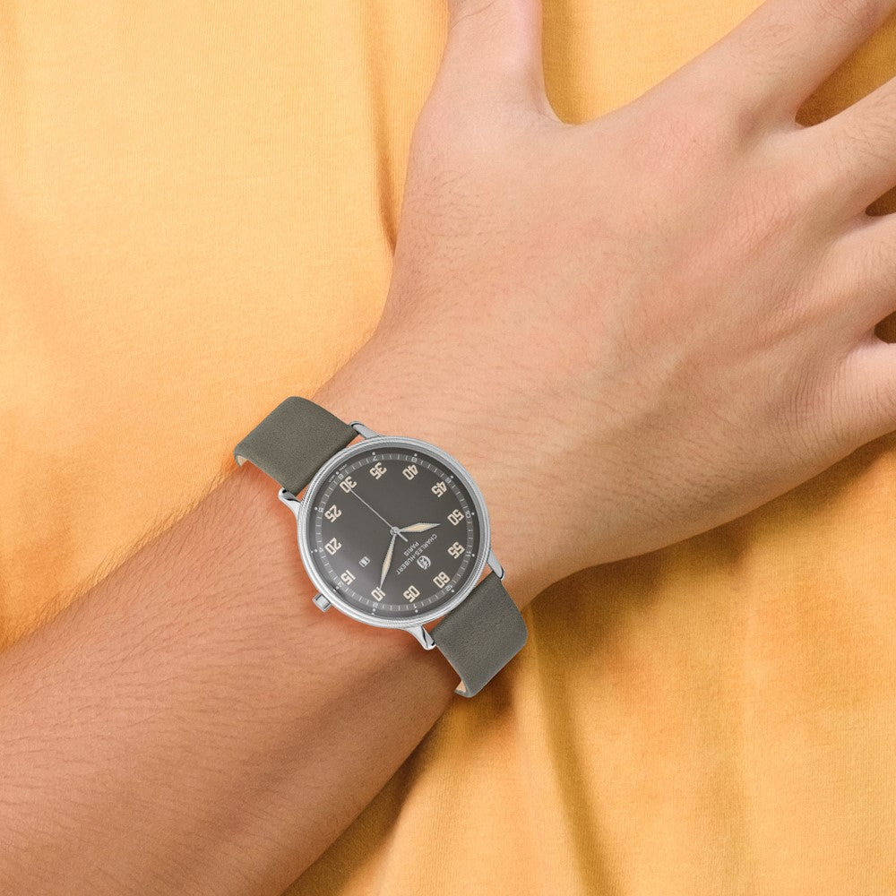 Alternate view of the Charles Hubert Stainless Steel Grey Dial Quartz Watch by The Black Bow Jewelry Co.