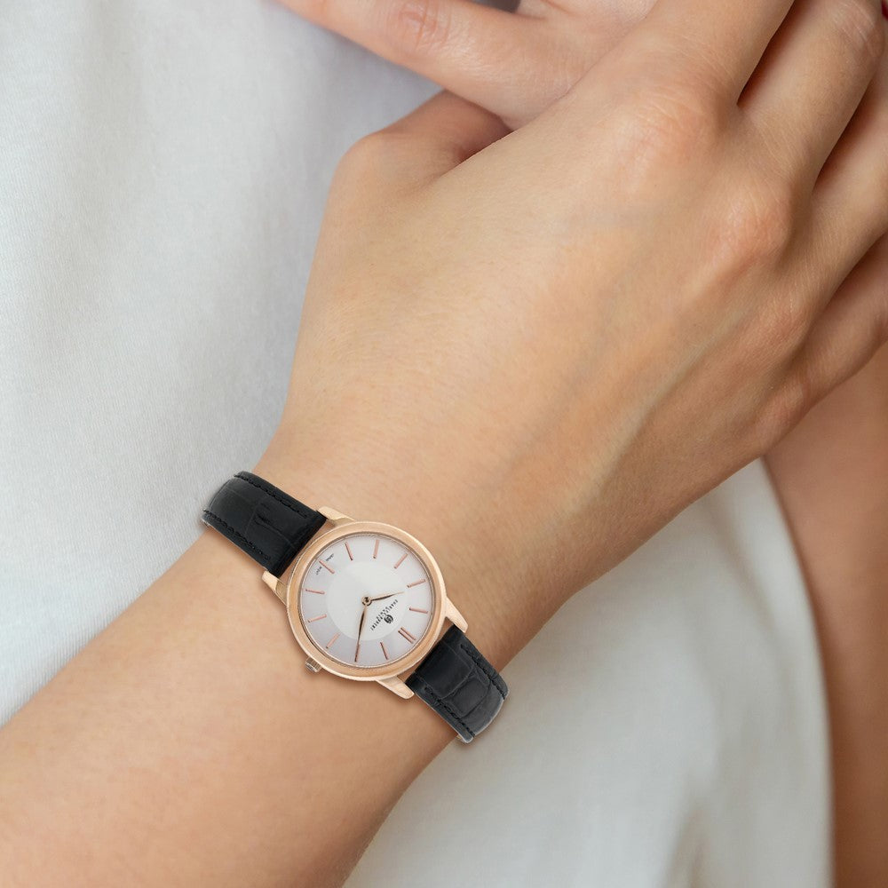 Alternate view of the Charles Hubert Ladies Rose Stainless Steel Off-White Dial Watch by The Black Bow Jewelry Co.