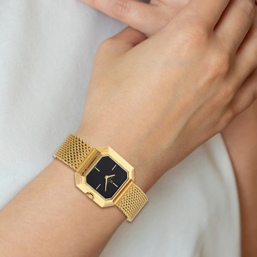 Alternate view of the Charles Hubert Ladies IP-plated Stainless Mesh Black Dial Quartz Watch by The Black Bow Jewelry Co.