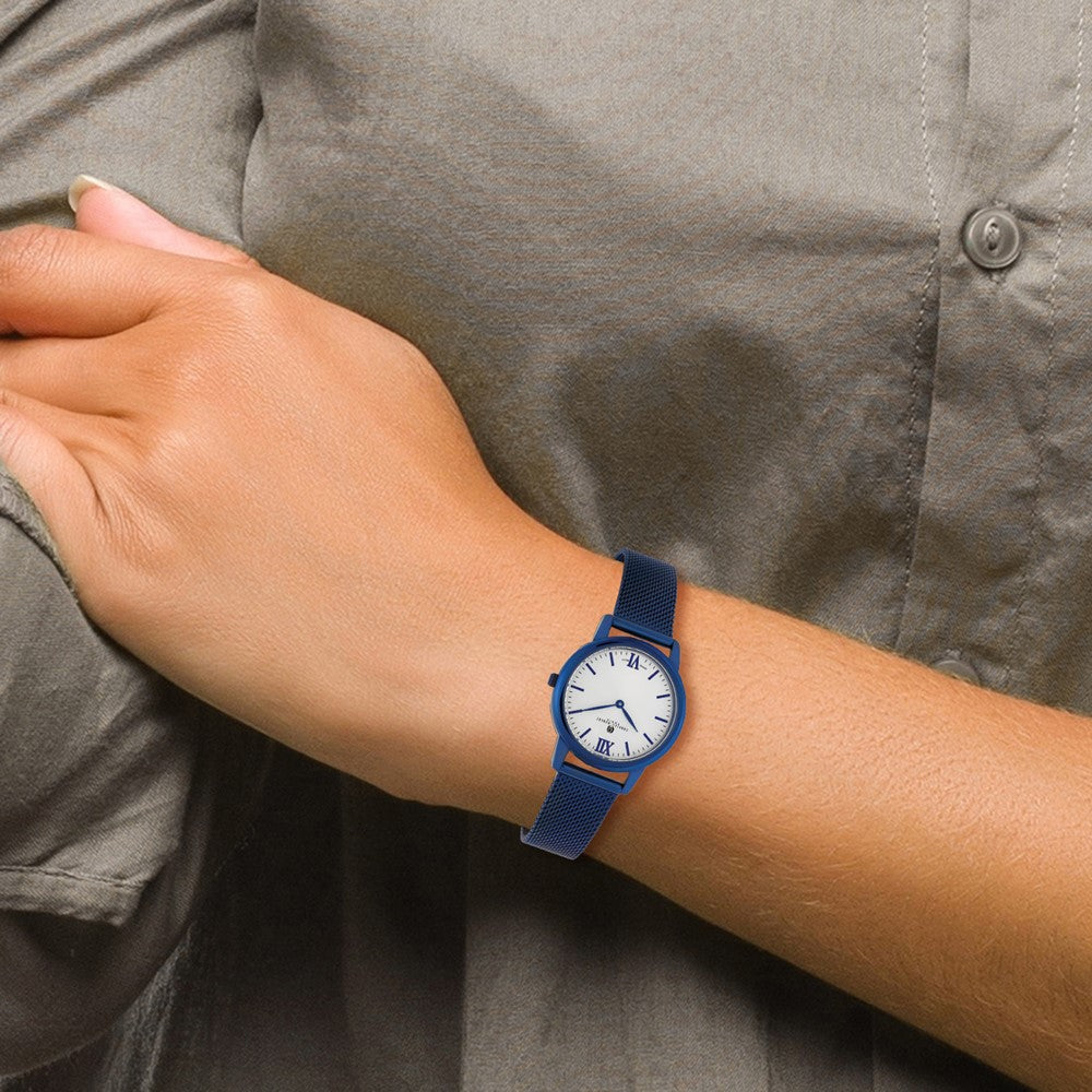 Alternate view of the Charles Hubert Ladies Blue Stainless Off-White Dial Mesh Watch by The Black Bow Jewelry Co.