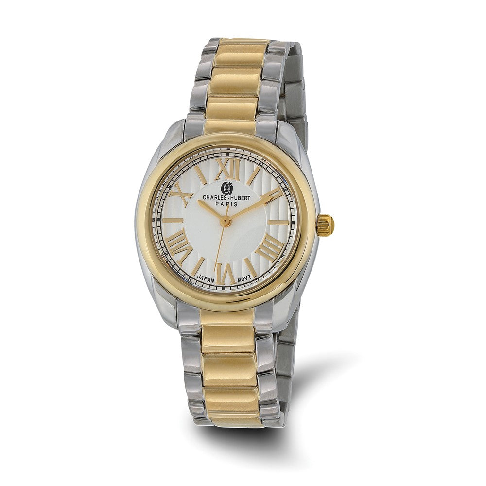 Charles Hubert Ladies 2-Tone Stainless Off-White Dial Watch, Item W8900 by The Black Bow Jewelry Co.