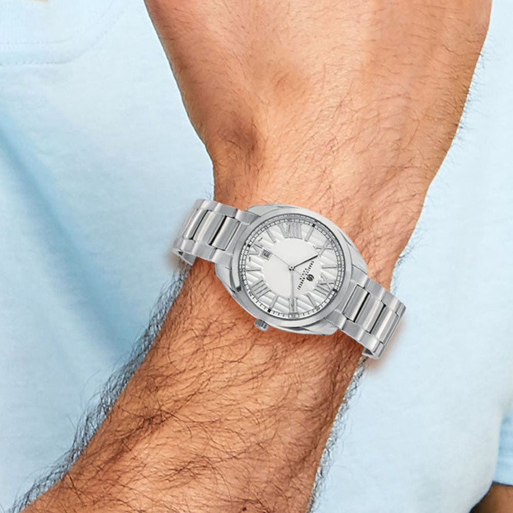 Alternate view of the Charles Hubert Mens Stainless Steel Off-White Dial Watch by The Black Bow Jewelry Co.
