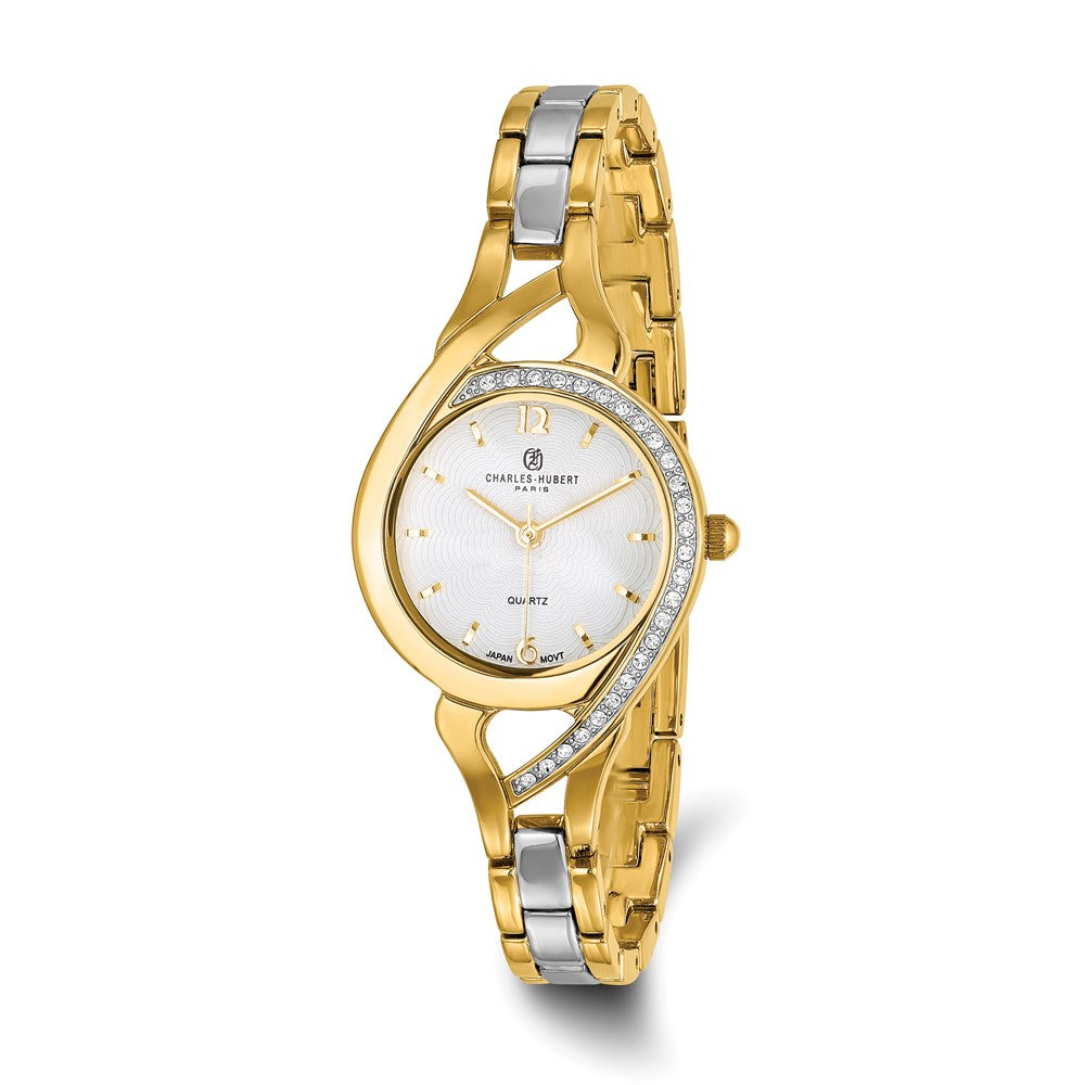 Charles Hubert Ladies Two-Tone Off-White Dial Watch, Item W8917 by The Black Bow Jewelry Co.