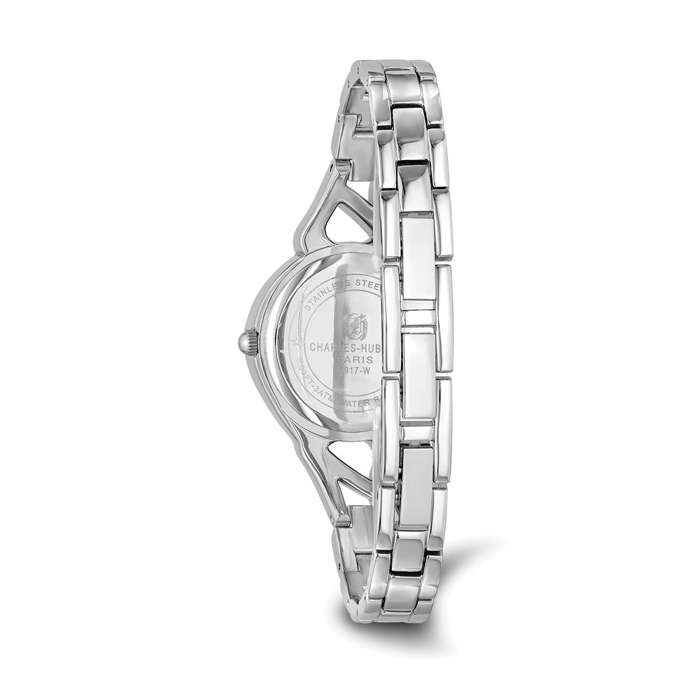 Alternate view of the Charles Hubert Ladies Chrome Finish Black Dial Watch by The Black Bow Jewelry Co.