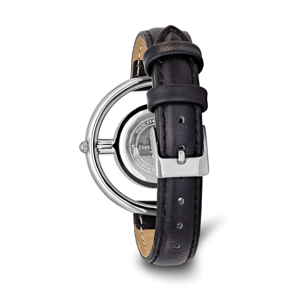Alternate view of the Charles Hubert Ladies Chrome Finish Black Dial Modern Circle Watch by The Black Bow Jewelry Co.