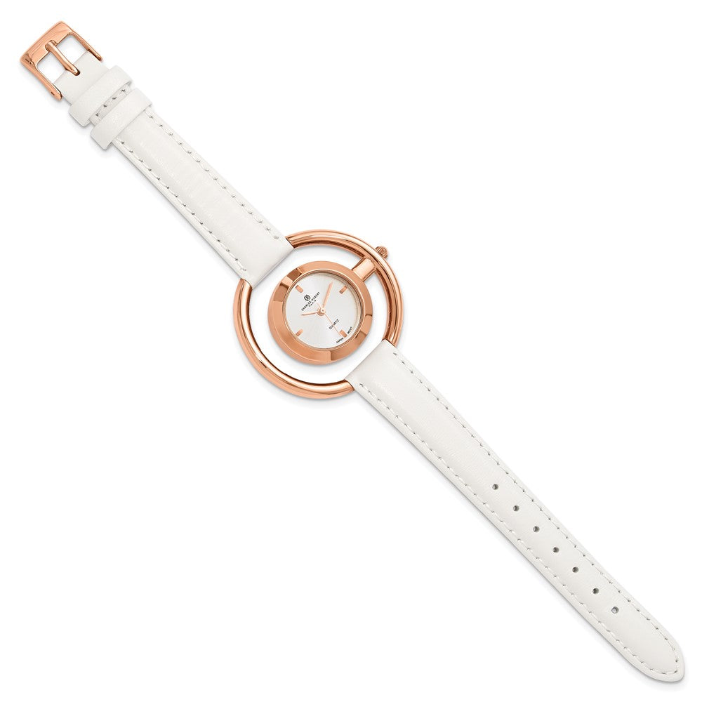 Alternate view of the Charles Hubert Ladies Rose Finish Silver Dial Modern Circle Watch by The Black Bow Jewelry Co.