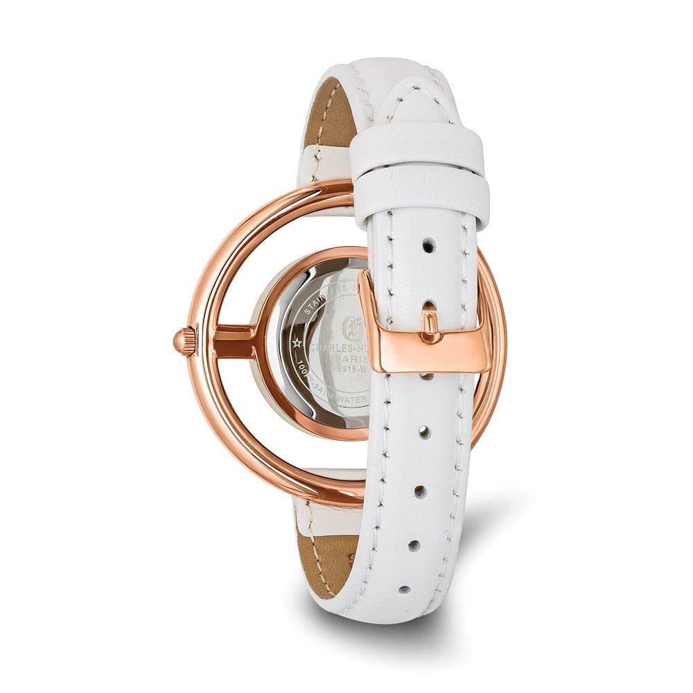 Alternate view of the Charles Hubert Ladies Rose Finish Silver Dial Modern Circle Watch by The Black Bow Jewelry Co.