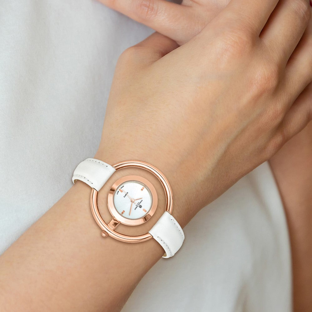 Alternate view of the Charles Hubert Ladies Rose Finish Silver Dial Modern Circle Watch by The Black Bow Jewelry Co.