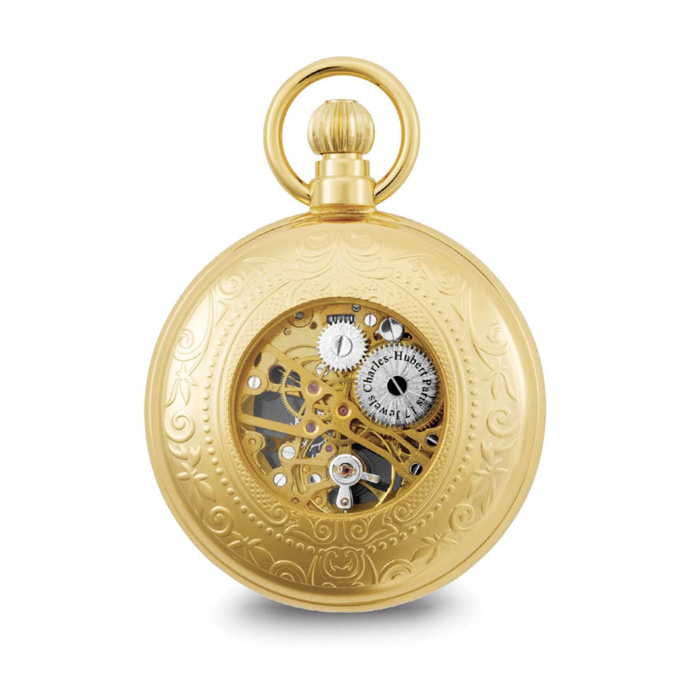 Alternate view of the Charles Hubert Gold Finish Pocket Watch by The Black Bow Jewelry Co.