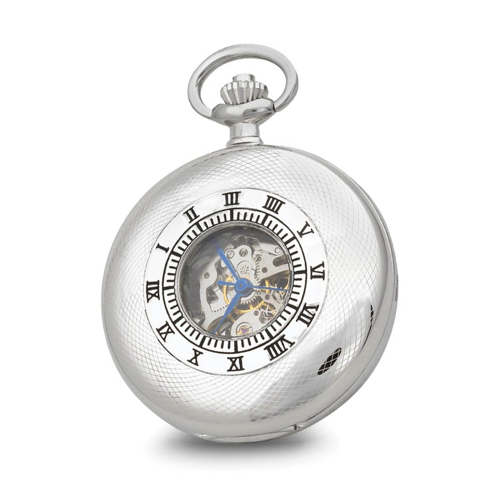Alternate view of the Charles Hubert Chrome Finish Open Window Case Pocket Watch by The Black Bow Jewelry Co.