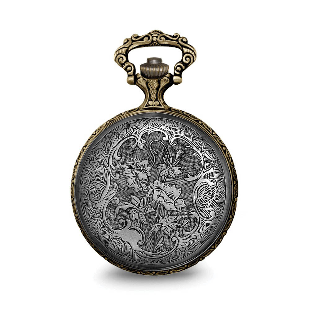 Alternate view of the Charles Hubert 2-tone Antique Finish 3 Horses Pocket Watch by The Black Bow Jewelry Co.