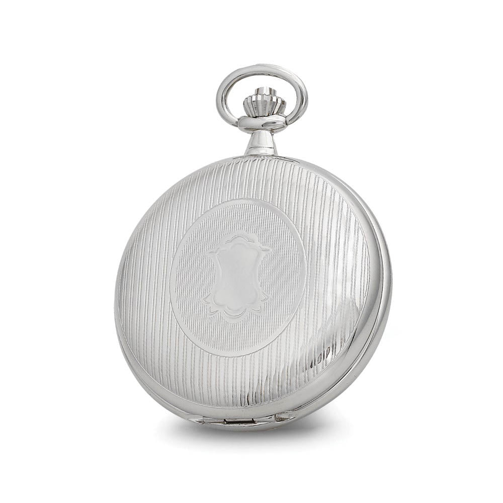 Alternate view of the Charles Hubert Double Cover Striped w/Shield Pocket Watch by The Black Bow Jewelry Co.