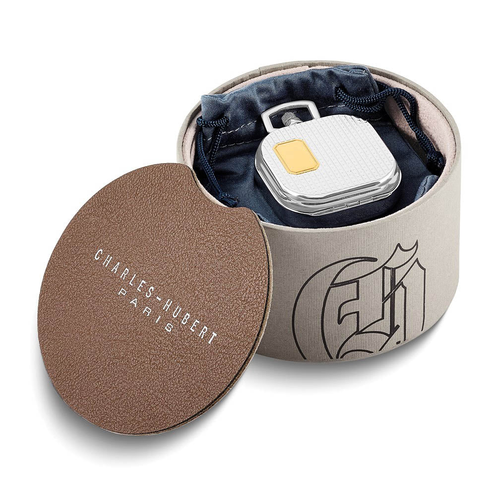 Alternate view of the Charles Hubert Gold-finish Two-tone Chrome Square Pocket Watch by The Black Bow Jewelry Co.