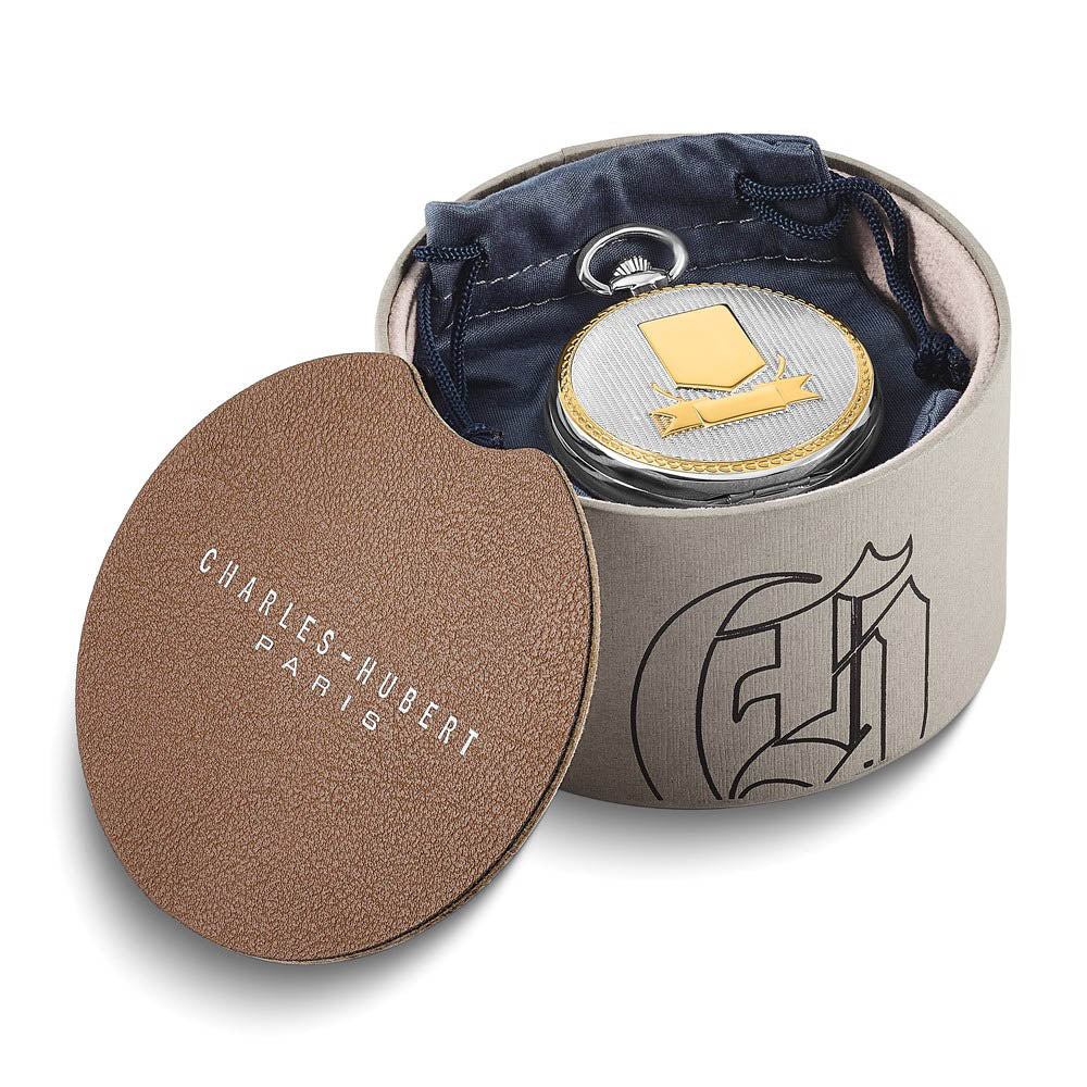 Alternate view of the Charles Hubert Gold Tone Finish Two-tone White Dial 48mm Pocket Watch by The Black Bow Jewelry Co.