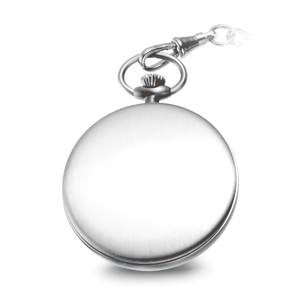 Alternate view of the Charles Hubert Solid Stainless White Dial Full Face Pocket Watch by The Black Bow Jewelry Co.