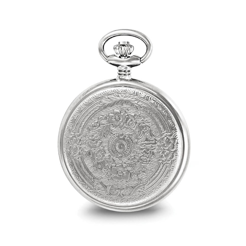 Alternate view of the Charles Hubert Chrome-finish White Dial Three Hands Pocket Watch by The Black Bow Jewelry Co.