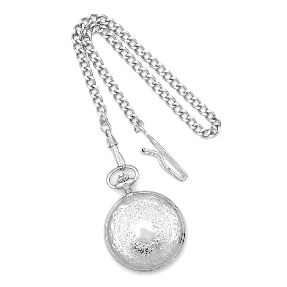 Alternate view of the Charles Hubert Chrome-finish White Dial Three Hands Pocket Watch by The Black Bow Jewelry Co.