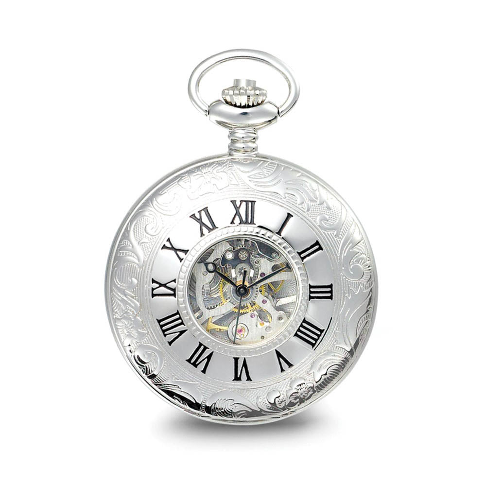 Alternate view of the Charles Hubert Chrome-finish White Dial Pocket Watch 48mm by The Black Bow Jewelry Co.