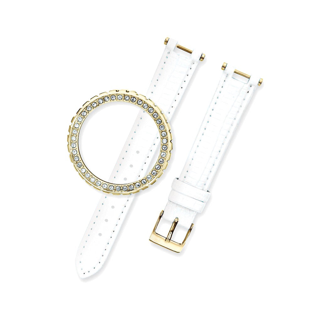 Alternate view of the Champion Ladies Glamour Ladies Gold-tone Changeable Bezel/Strap Watch by The Black Bow Jewelry Co.