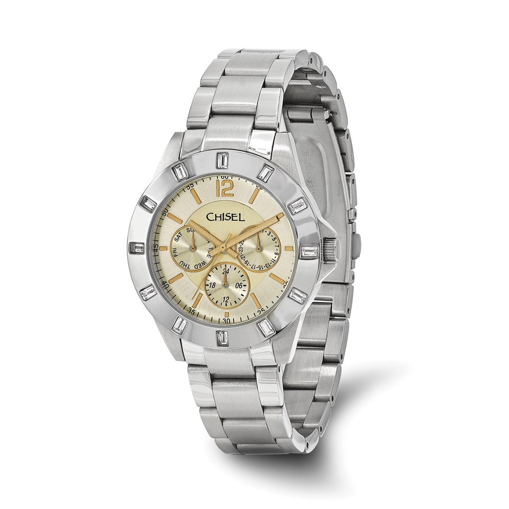 Chisel Mens Stainless Steel Champagne Dial Watch, Item W9064 by The Black Bow Jewelry Co.