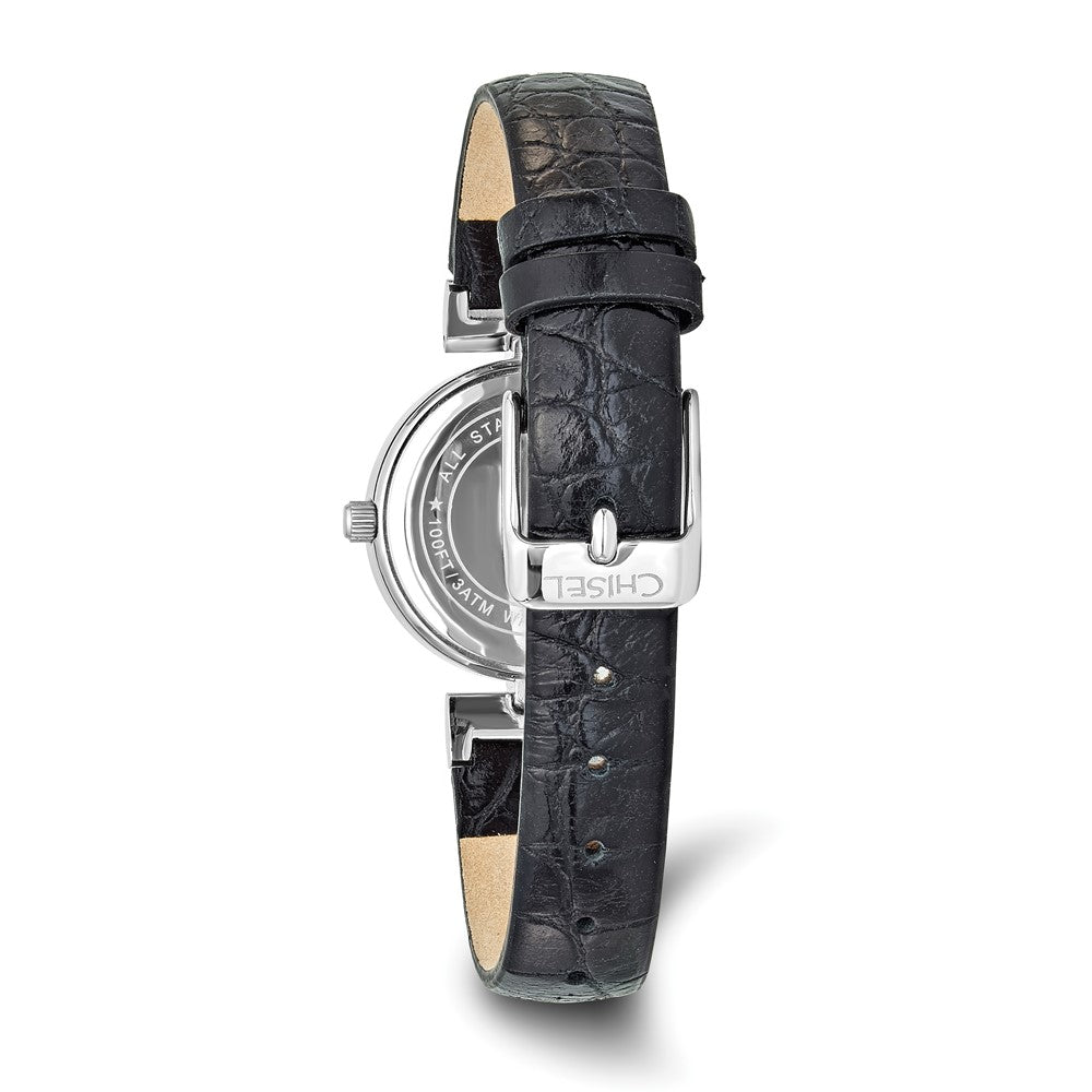 Alternate view of the Chisel Ladies Black Dial Black Leather Watch by The Black Bow Jewelry Co.