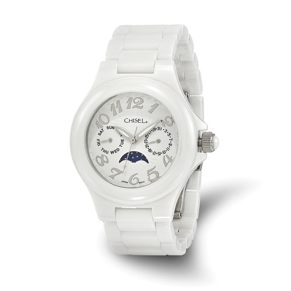 Chisel Ladies White Ceramic White Dial Watch Peugeot Women Watch White Ceramic Case & Bracelet with Pavet  main image 3