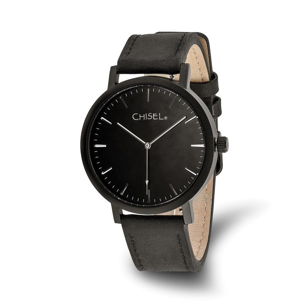 Chisel Mens Matte Black IP-plated Black Dial Watch, Item W9090 by The Black Bow Jewelry Co.