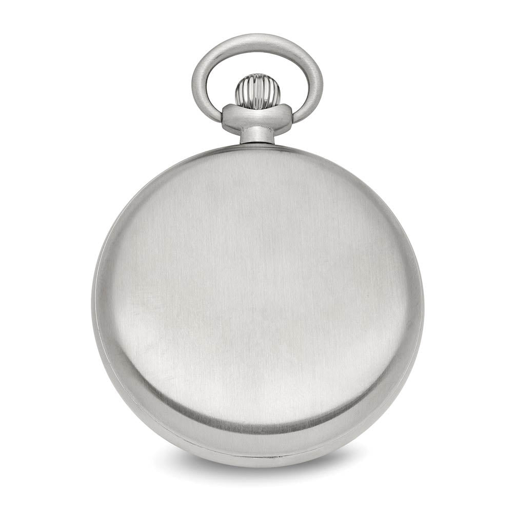 Alternate view of the Chisel Mens Stainless Steel Black Dial Pocket Open Face 47mm Watch by The Black Bow Jewelry Co.