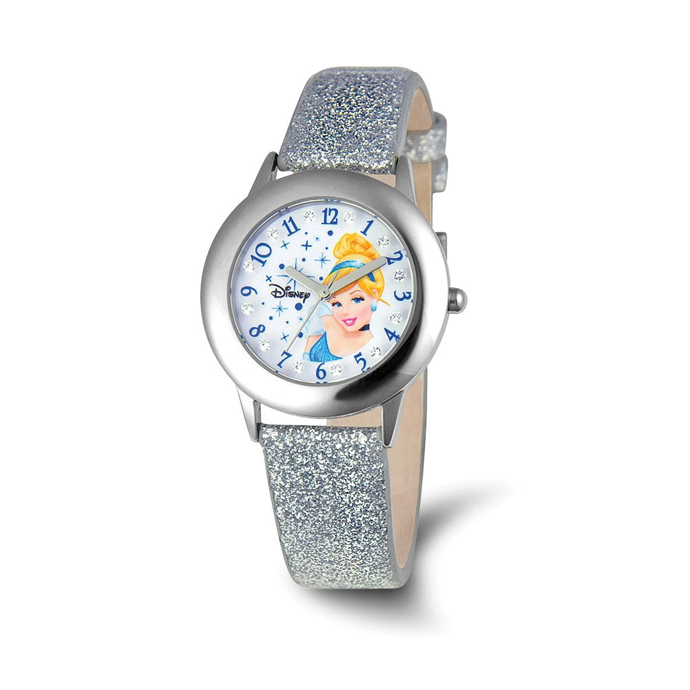 Disney Girls Princess Cinderella Glitz Silver Band Tween Watch, Item W9256 by The Black Bow Jewelry Co.