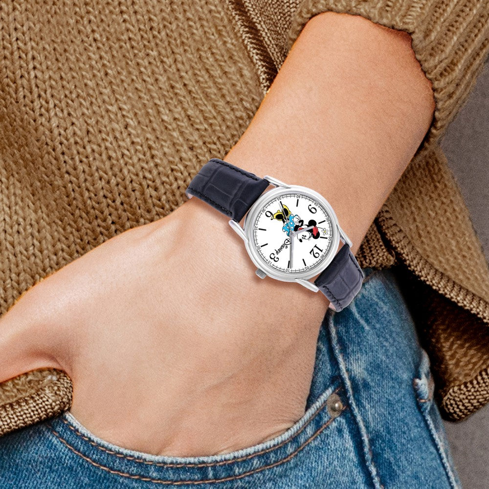 Alternate view of the Disney Ladies Size Black Leather Strap Minnie Mouse 35mm Watch by The Black Bow Jewelry Co.