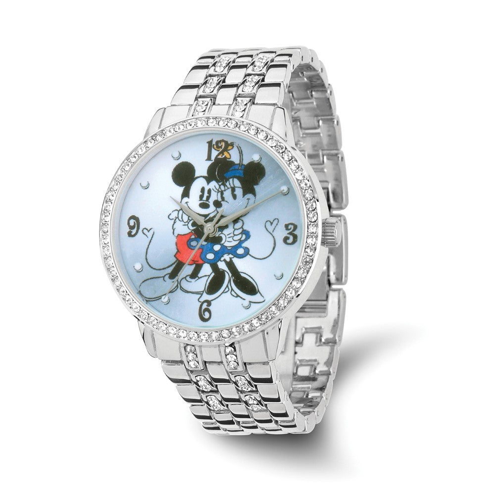 Disney Ladies Mickey & Minnie Silver-tone Bracelet Watch, Item W9310 by The Black Bow Jewelry Co.