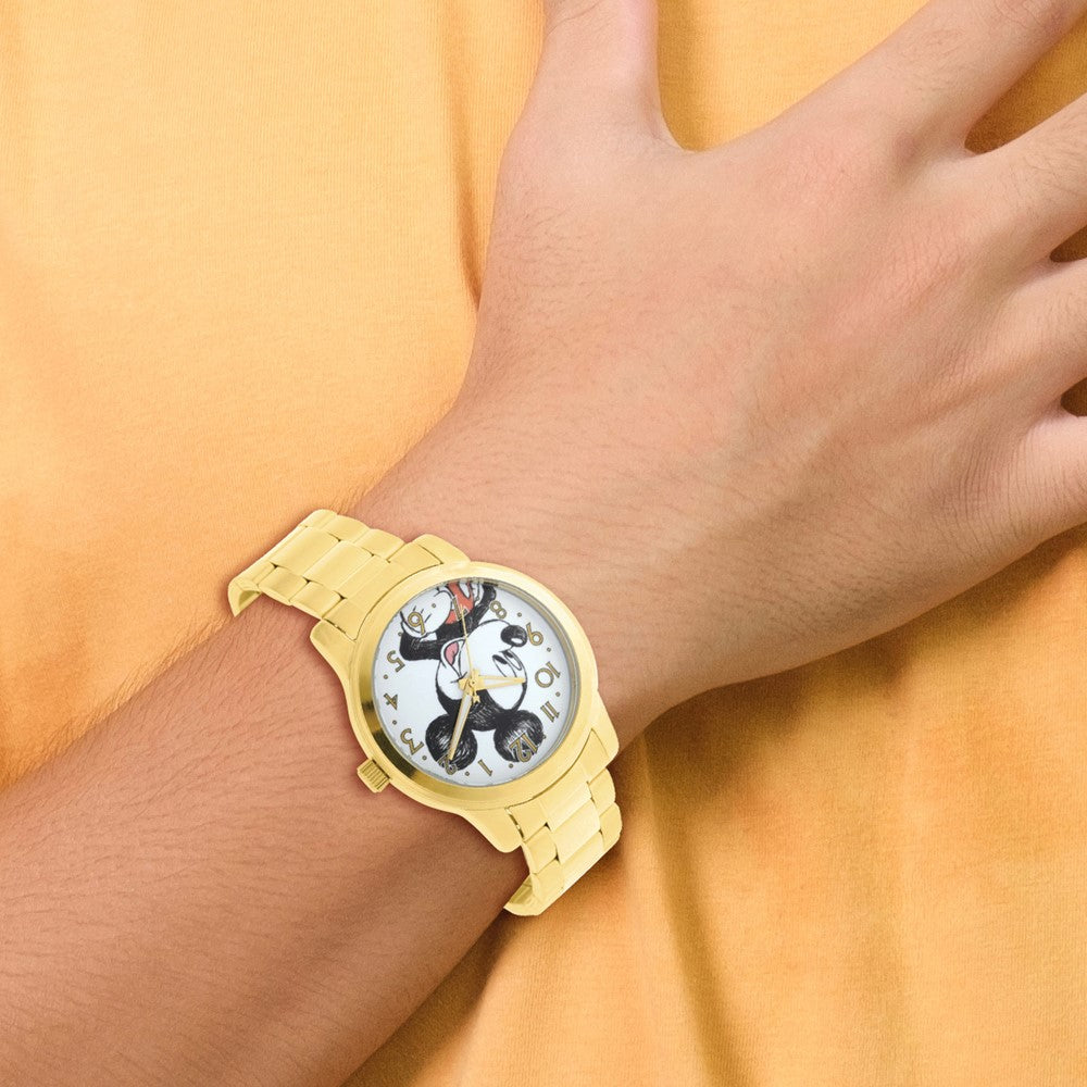 Alternate view of the Disney Adult Size Mickey Mouse Gold-tone Watch by The Black Bow Jewelry Co.