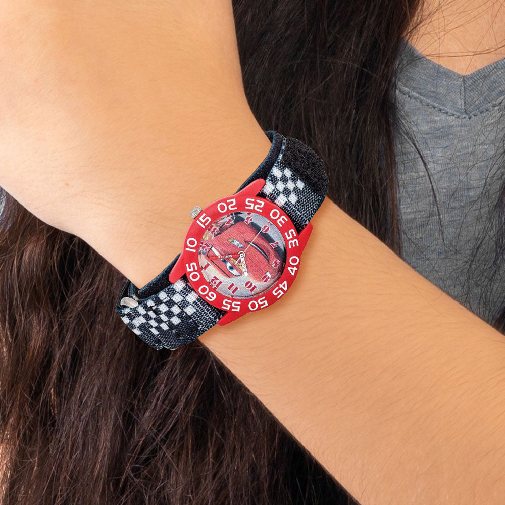 Alternate view of the Disney Boys Lightning McQueen Acrylic Case Velcro Time Teacher Watch by The Black Bow Jewelry Co.