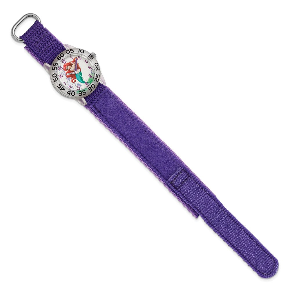 Alternate view of the Disney Girls Princess Ariel Acrylic Purple Nylon Time Teacher Watch by The Black Bow Jewelry Co.