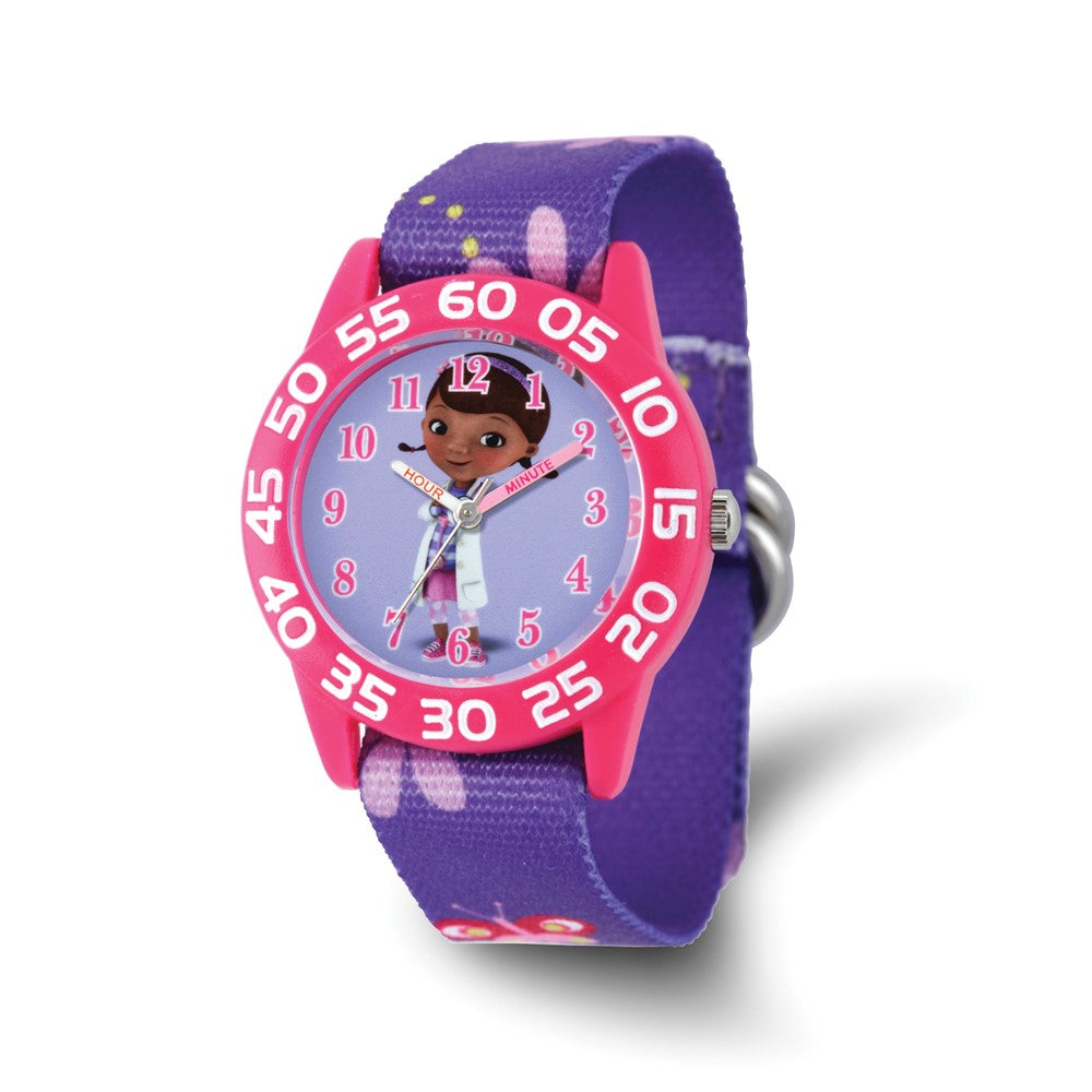 Disney Girls Doc McStuffins Acrylic Purple Floral Time Teacher Watch, Item W9340 by The Black Bow Jewelry Co.