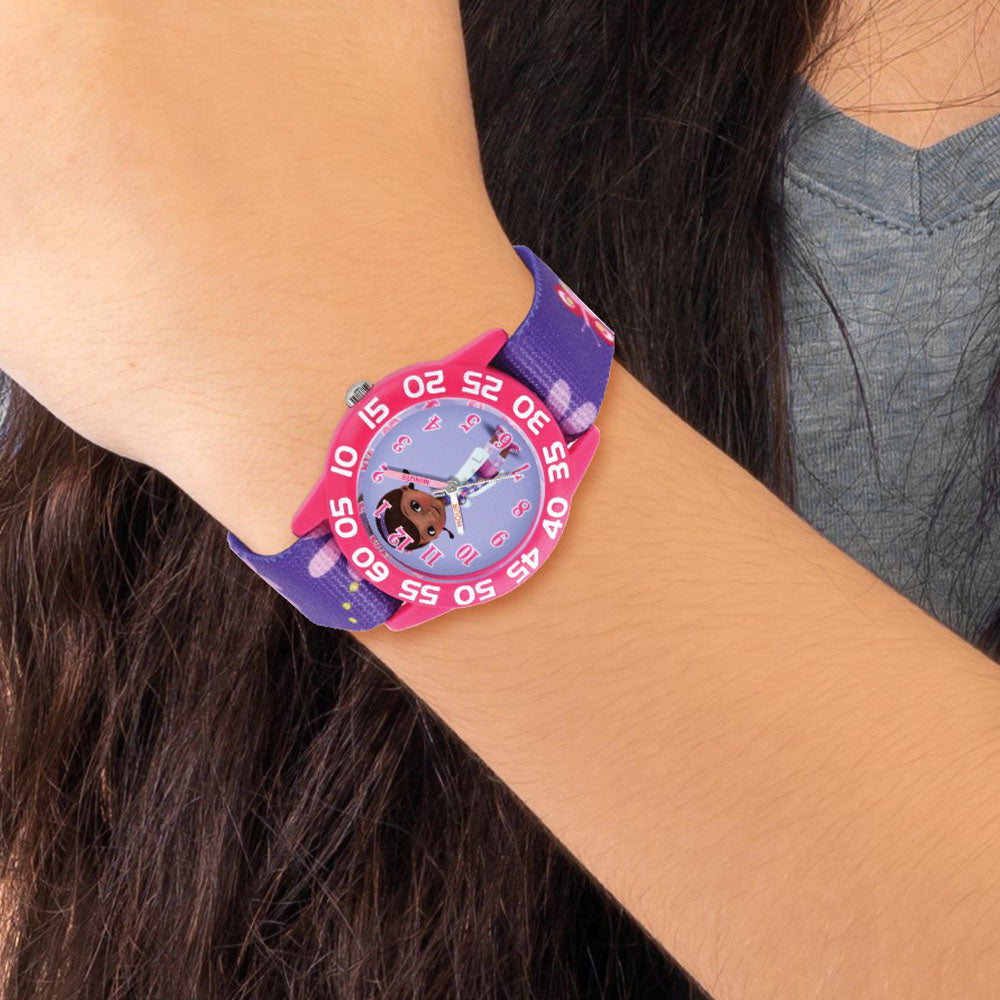 Alternate view of the Disney Girls Doc McStuffins Acrylic Purple Floral Time Teacher Watch by The Black Bow Jewelry Co.