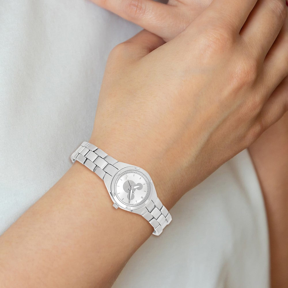 Alternate view of the Disney Ladies Silver Dial Mickey Mouse Silhouette Watch by The Black Bow Jewelry Co.