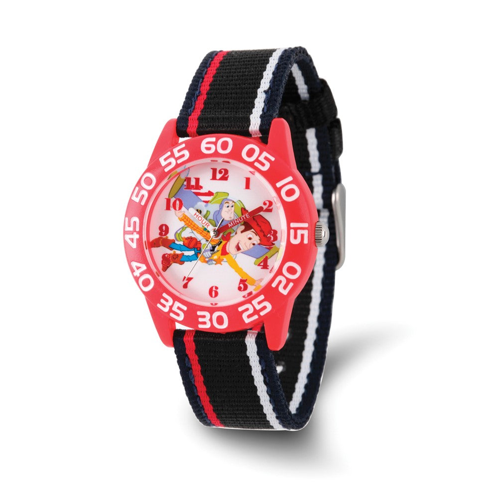 Disney Boys Toy Story Buzz/Woody Acrylic Red Time Teacher Watch, Item W9361 by The Black Bow Jewelry Co.